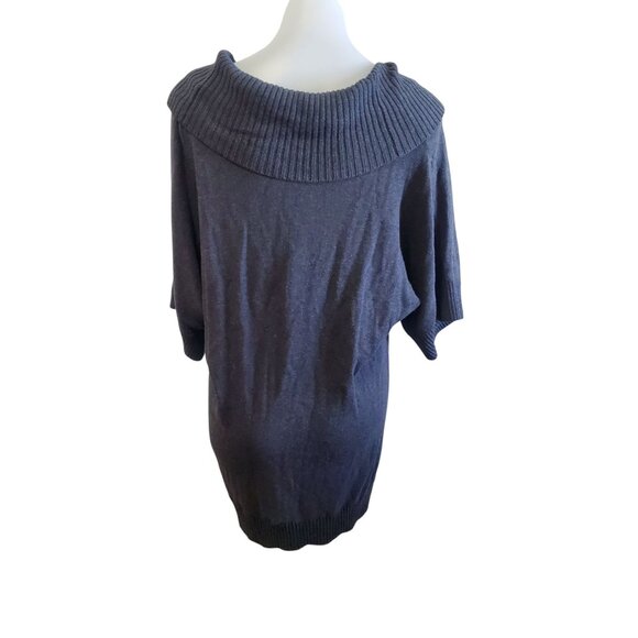 Halogen Womens Dark Gray Cowl Neck Tunic Sweater Large 3/4 Sleeve Wool Blend - Picture 5 of 9